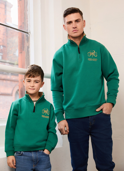 Kids Shamrock Ireland 1/4 Zip Top 